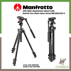 Manfrotto 290 light aluminium tripod with befree live fluid video head MK290LTA3-V